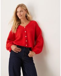 Gina Tricot - V Neck Knitted Wool Alpaca Cardigan - Lyst