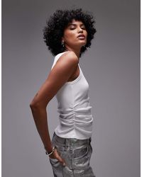 AllSaints - Camiseta Blanco Óptico Sin Mangas Katarina De - Lyst