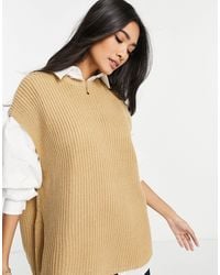 Pretty Lavish Oversized Jumper Vest Knit Co-ord - Brown