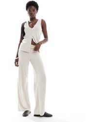 Vero Moda - Ribbed Wide Leg Trouser Co-ord - Lyst