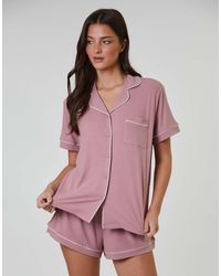 Loungeable - Ladies Traditional Rib Short Pyjama Set - Lyst