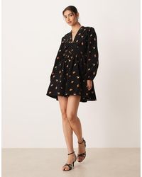 Nobody's Child - Starlight Long Sleeve Embroidered Mini Dress - Lyst