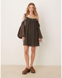 ASOS - Cold Shoulder Smock Mini Dress - Lyst