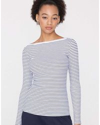 Tezenis - Top Long Sleeve Boat Ribbed Cot.Rigata - Lyst