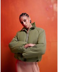 ASOS - Chaqueta Acolchada De Corte Depurado Con Solapas De Punto De - Lyst