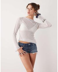 Weekday - Denim Hotpant Short Met Lage Taille - Lyst