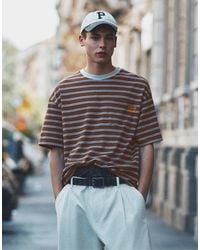 Pull&Bear - Striped T-Shirt With Text - Lyst