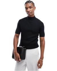 ASOS - Muscle Lightweight Knitted Rib Turtle Neck T-shirt - Lyst