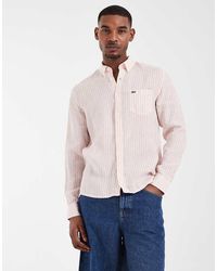 Lacoste - Camisa Oxford A Rayas De Lino De - Lyst