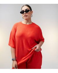 ASOS - Asos Design Curve Textu Knit Oversized T-shirt - Lyst