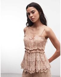AllSaints - Camille Co-Ord Thrilly Lace Ruched Cami Top - Lyst
