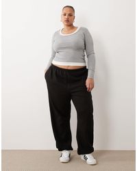 Kaiia - Plus Cotton Blend Embroidered Logo Cuffed Trackies - Lyst