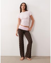 Cotton On - Pyjama Airy Soft T-shirt And Roll Over Trousers - Lyst