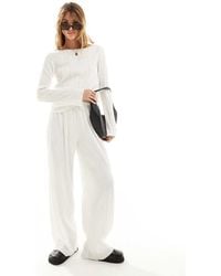 Vero Moda - Textured Jersey Wide Leg Trouser Co-ord - Lyst