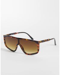 ASOS - – pilotensonnenbrille mit schmalem, eckigem gestell - Lyst
