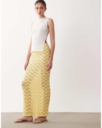 New Look - Lace Column Maxi Skirt - Lyst