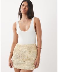 ASOS - Embellished Sequin A-line Mini Skirt - Lyst