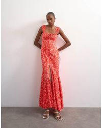TOPSHOP - Button Front Cap Sleeve Maxi Sundress - Lyst