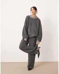 ASOS - Boucle Knit Wide Leg Trouser Co-ord - Lyst