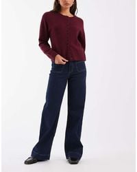 Vero Moda - Kayla High Rise Wide Leg Jeans With Pocket Detail - Lyst