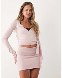 BO+TEE - Bo+tee Foldover Waistband Mid Rise Mini Skirt - Lyst