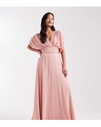 TFNC London - Bridesmaid Pleated Chiffon Maxi Dress - Lyst