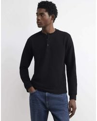 River Island - Regular Fit Cotton Henley Neck T-Shirt - Lyst