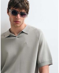 ASOS COLLECTIVE - Compact Knit Relaxed Notch Neck Polo - Lyst