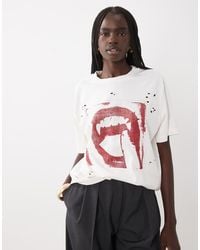 ASOS - Short Sleeve Oversized With Teeth Graphic Top - Lyst