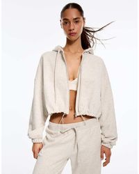 Bershka - Balloon Zip-up Hood Sweatshirt - Lyst