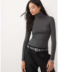 Brave Soul - Long Sleeve Ribbed Roll Neck Top - Lyst