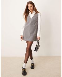 ASOS - Deep V Neck Tailored Shift Dress - Lyst