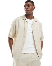 Pull&Bear - Chemise en lin majoritaire - sable - Lyst