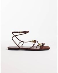 Glamorous - Flat Sandals With Molten Detailing - Lyst