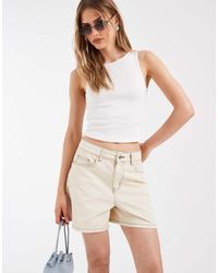 Object - Losvallende Denim Short Met Hoge Taille - Lyst