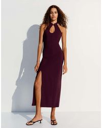 Bershka - Halter Neck Midi Dress - Lyst