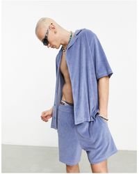 Collusion - Branded Towelling Beach Shirt Co Ord - Lyst