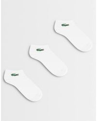 Lacoste - 3 Pack Croc Logo Ankle Socks - Lyst
