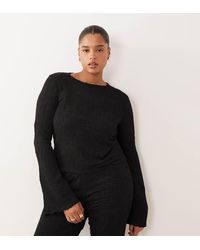 ASOS - Asos Design Curve Co-Ord Textured Flared Long Sleeve Top - Lyst