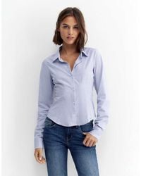 Pull&Bear - Getailleerd Overhemd Met Brede Manchetten - Lyst
