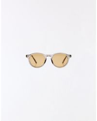 Bershka - – runde sonnenbrille mit transparentem gestell und animal-print - Lyst
