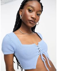 Cotton On - Cotton On Key Hole Knit Off Shoulder Crop Top - Lyst