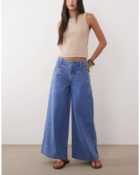 ASOS - Ankle Grazer Wide Leg Jeans With Front Pocket - Lyst