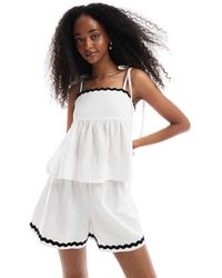 Miss Selfridge - Ric Rac Cami Top (part Of A Set) - Lyst