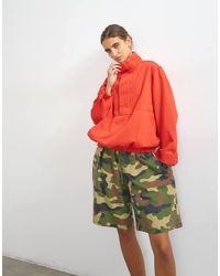 TOPSHOP - Denim Funnel Neck Bubble Hem Top - Lyst