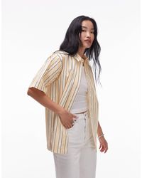 TOPSHOP - Poplin Resort Shirt - Lyst