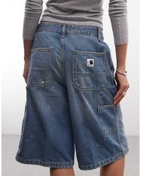 Carhartt - Nixon Double Knee Relaxed Fit Denim Shorts With Paint Splatter Effect - Lyst