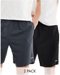 ASOS 4505 - Icon - confezione da 2 pantaloncini da allenamento da 18 cm quick dry antracite e nero - Lyst