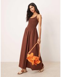 ASOS - Scoop Neck Crinkle Maxi Dress With Cross Back - Lyst