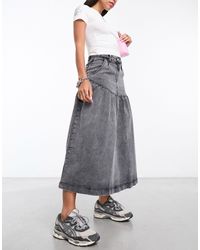 Native Youth - Tiered Denim Maxi Skirt - Lyst